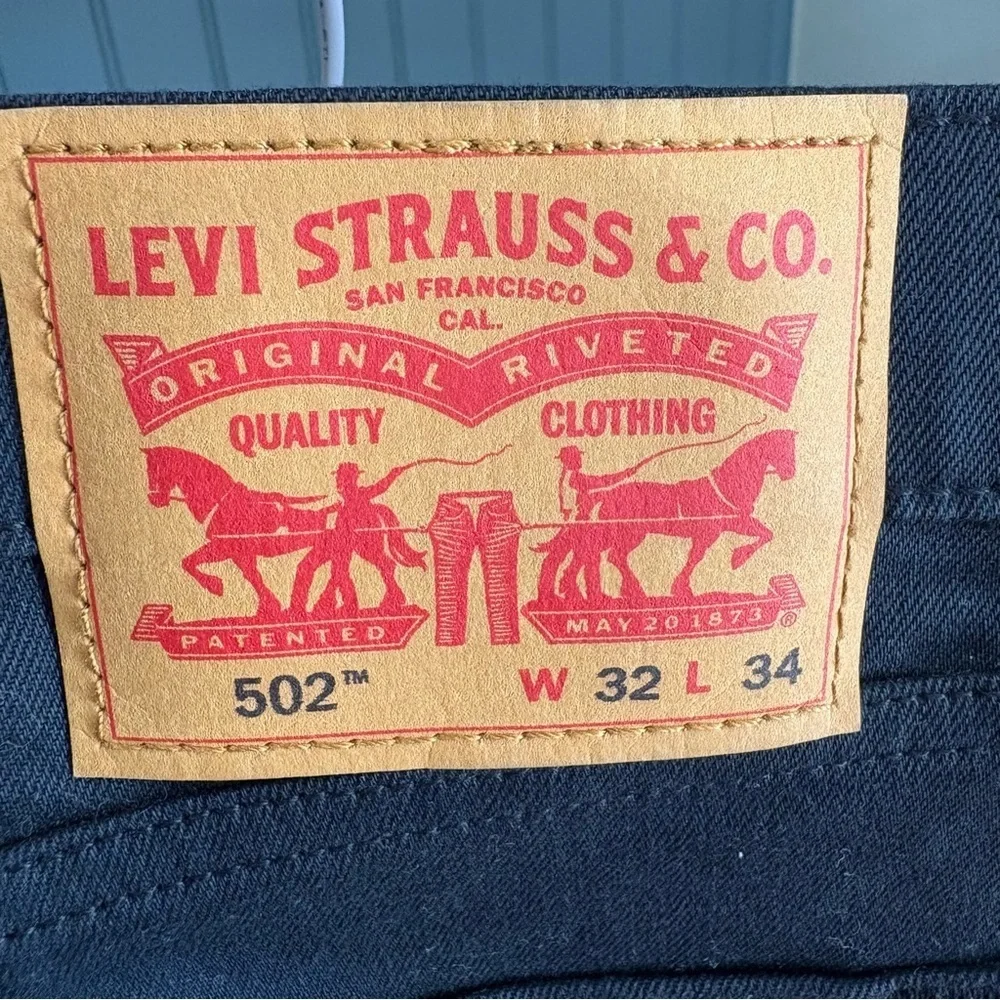 Levi's Solid Black 502 Denim Jeans Size W 32 L 34
